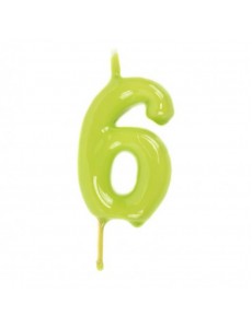 Vela Número 6 Verde Lima